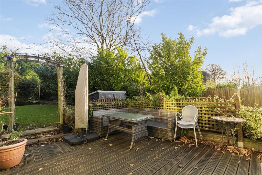 Decked patio seating area