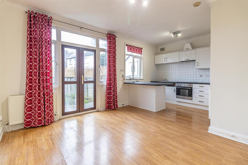 Open plan lounge and kitchen