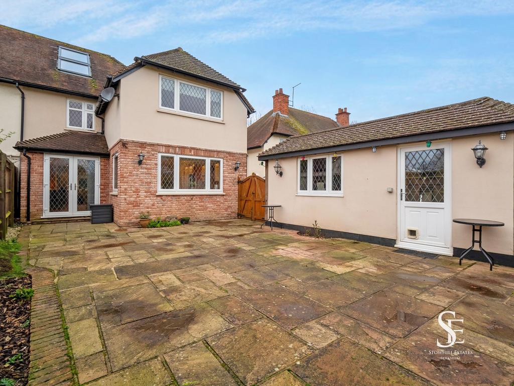 Patio and detached garage