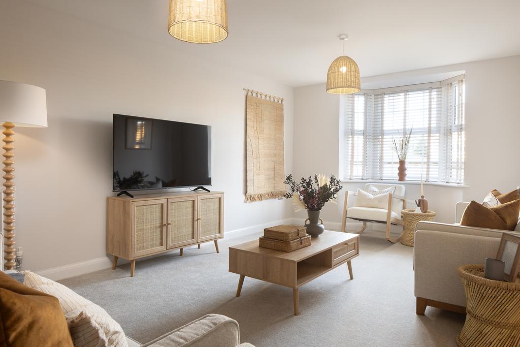 Internal shot of the bay-fronted lounge in the...