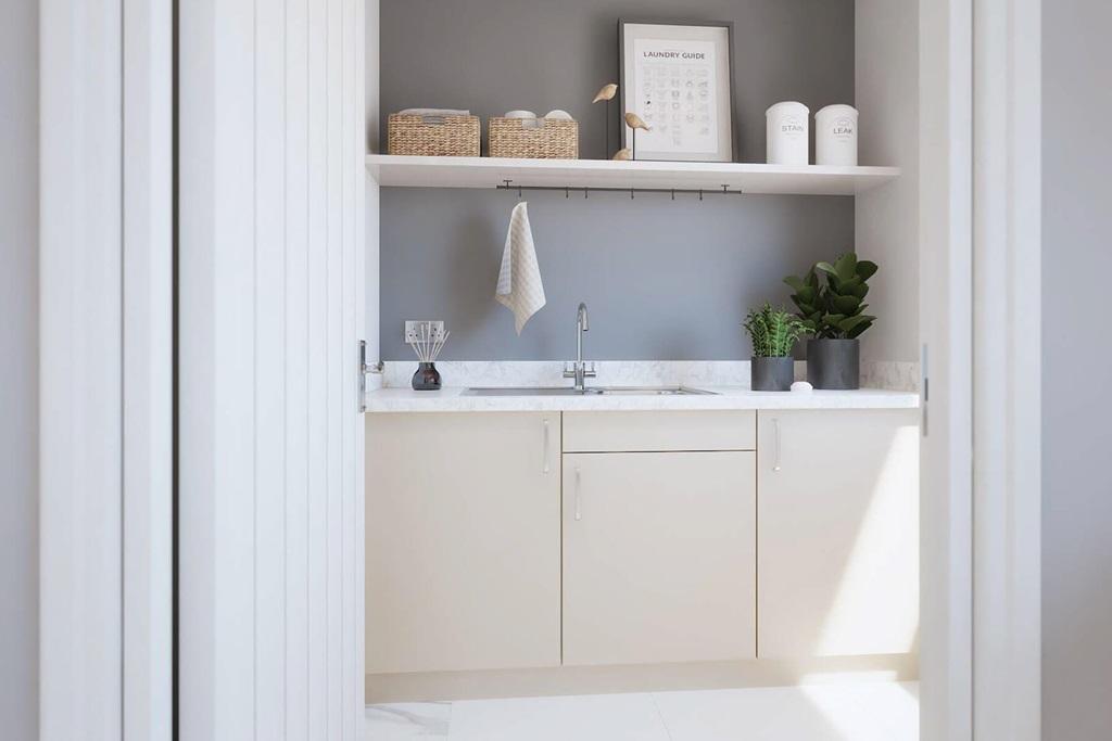 The handy utility room offers extra space to grow