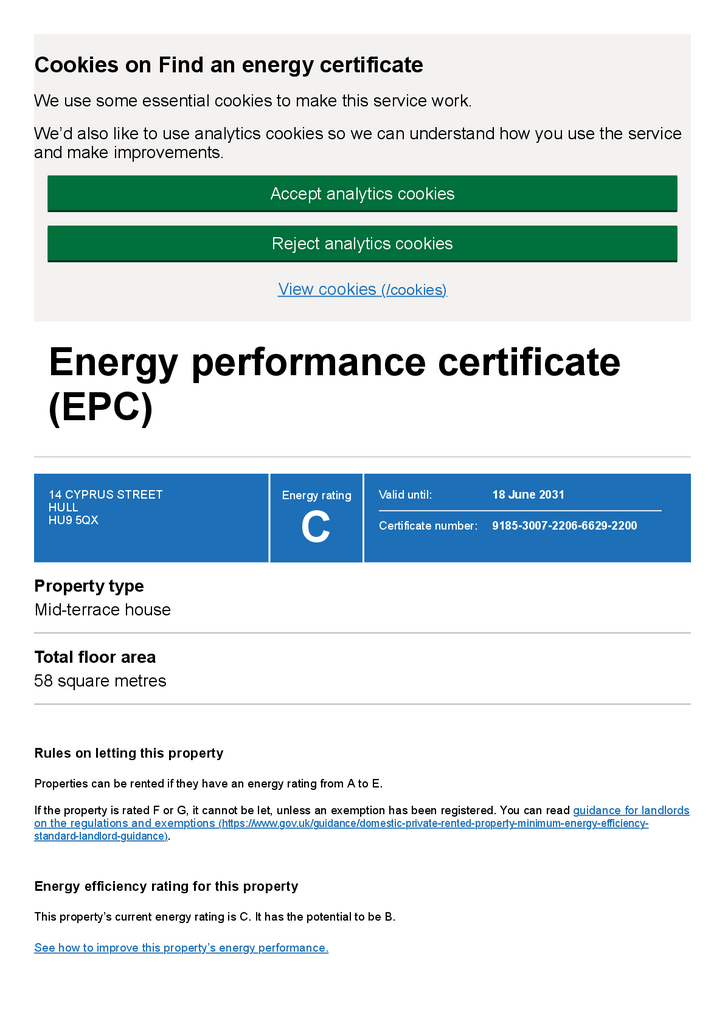 EPC Certificate