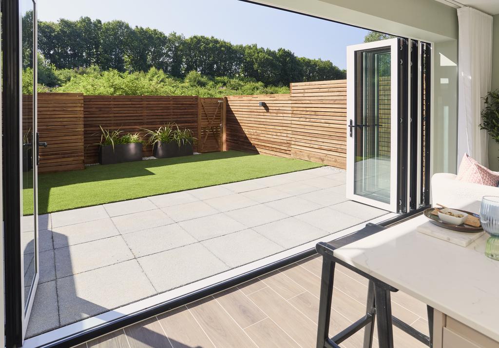 Show home bifolds from kitchen