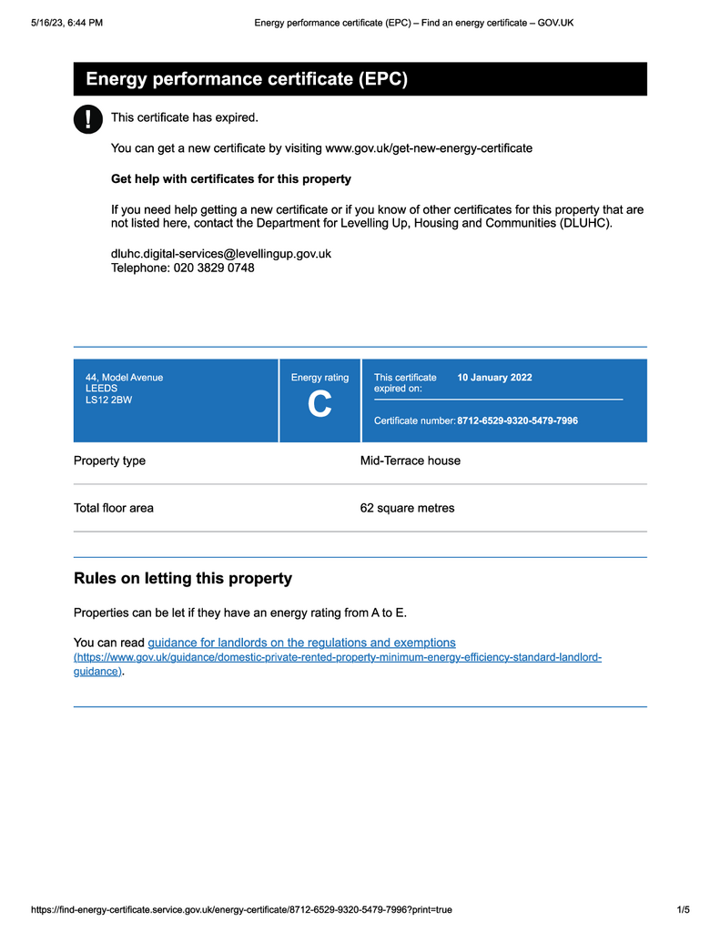 EPC Certificate