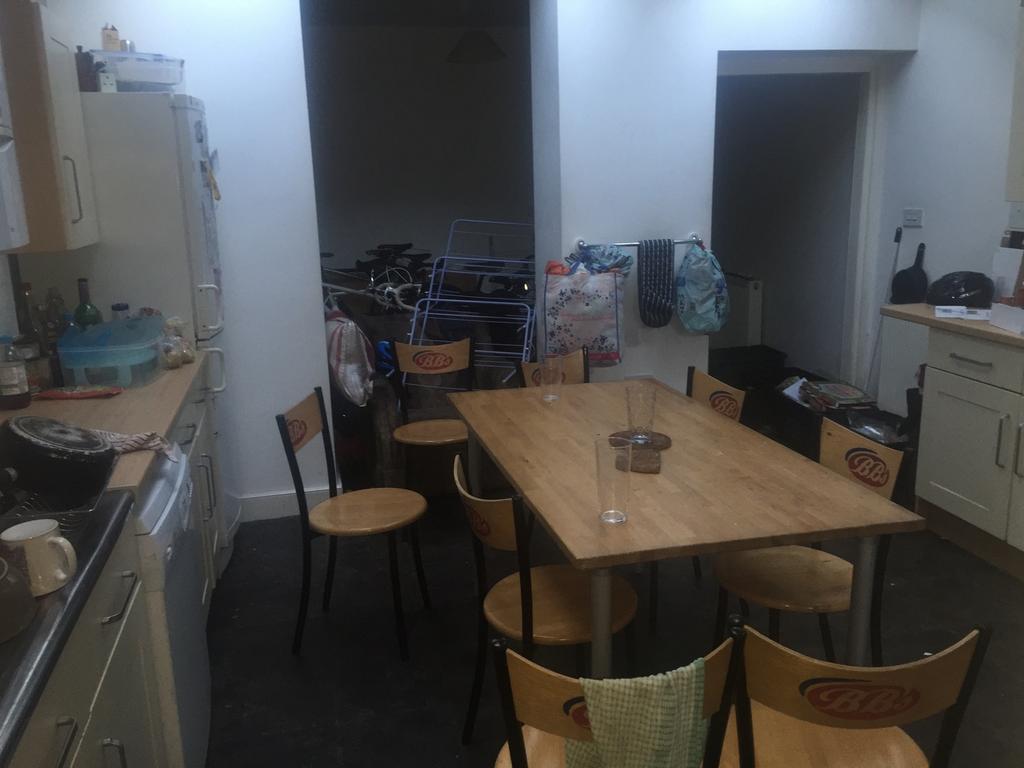 A spacious kitchen with a welcoming dining area...