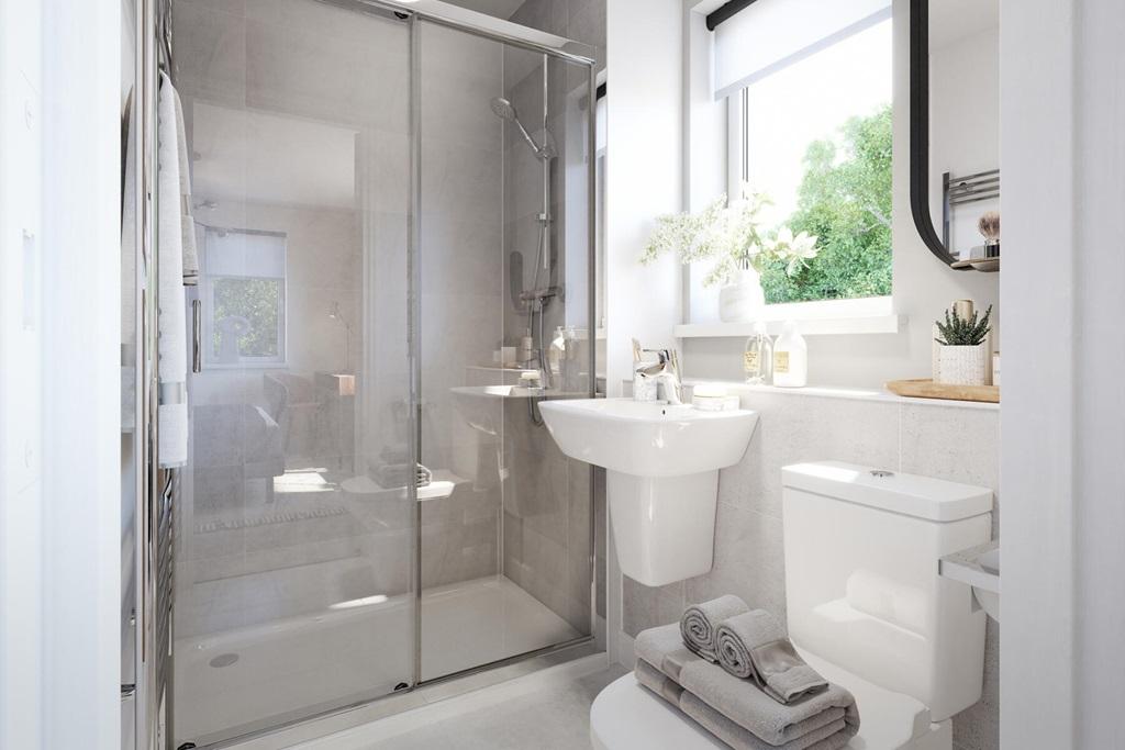 A large double shower serves the ensuite bathroom