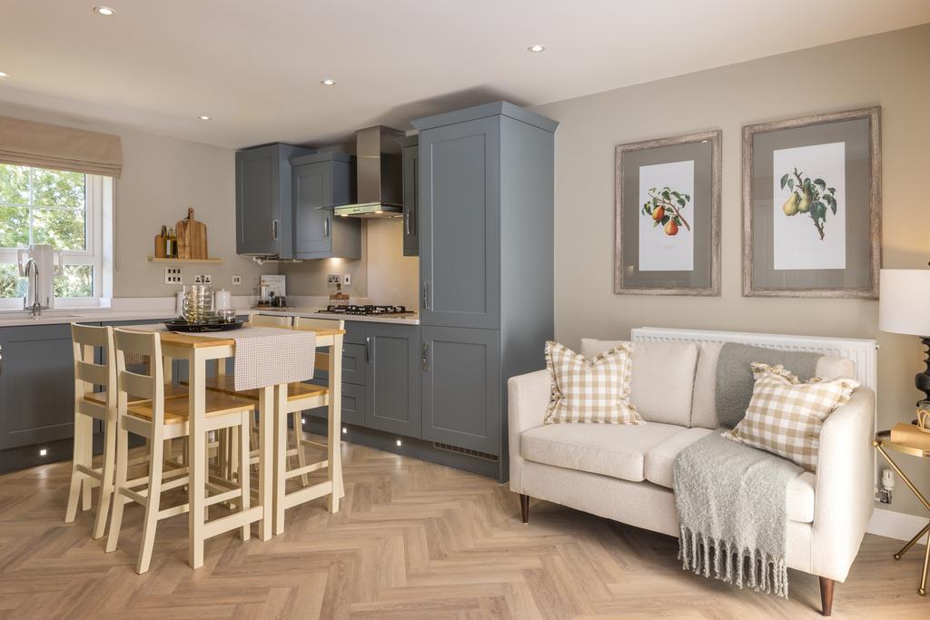 Kitchen and family area in the 4 bedroom Lavenham