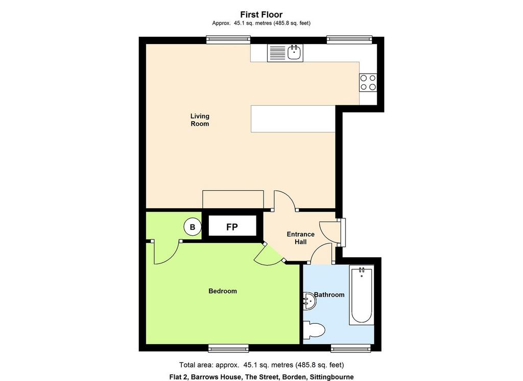 Flat 2, Barrows House, The Street, Borden, Sitting