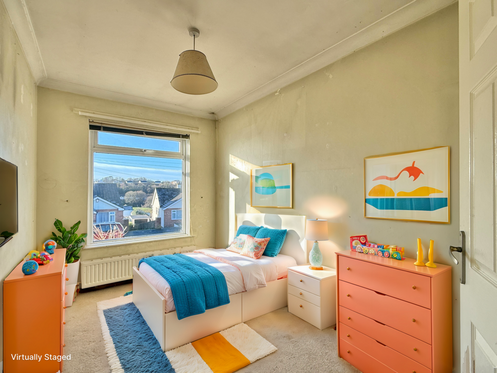 Virtually Staged Bedroom