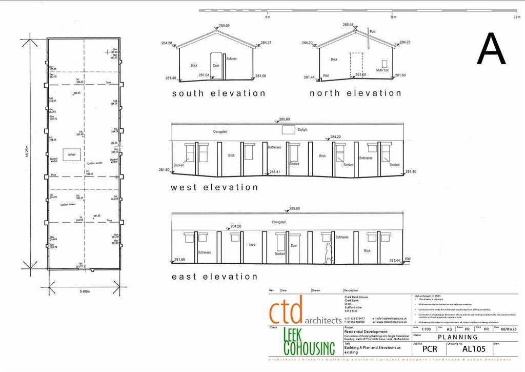 - Building A Plan and Elevations as existing-page-