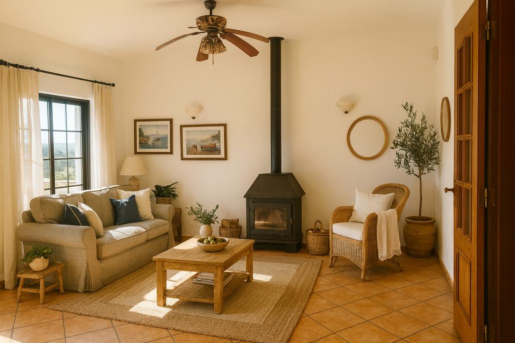 Living room, fireplace