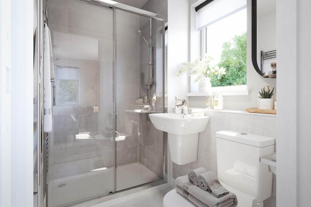 Bedroom 1 also hosts a private en suite shower...