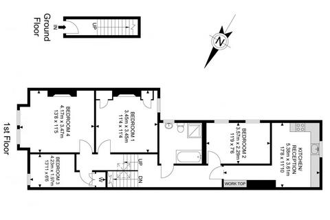 4 bedroom flat to rent, Collingbourne Road, Shepherds Bush, London, W12