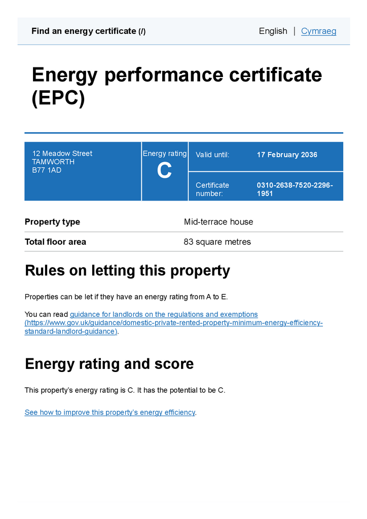 EPC Certificate