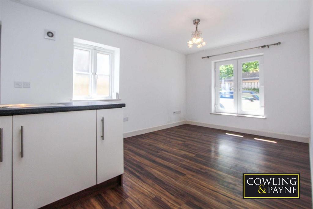 Kitchen with open plan living room