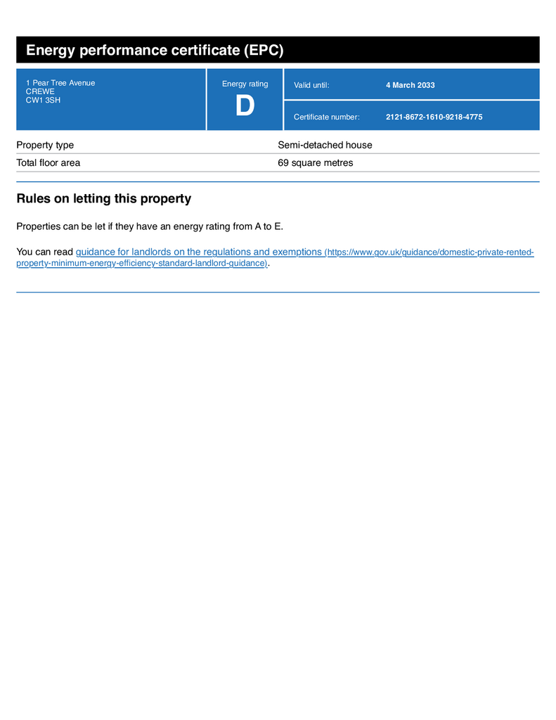 EPC - 1 Pear Tree Ave exp 2033