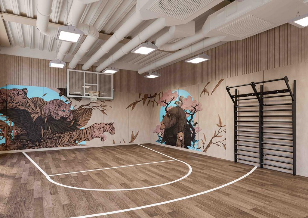 A spacious and well-lit gym area, perfect for s...