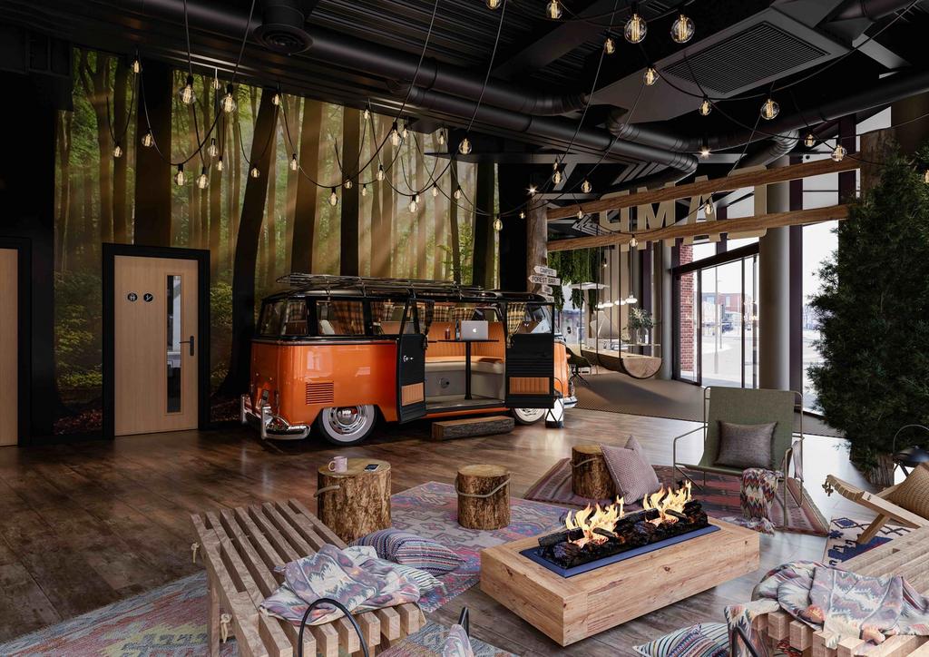 A spacious and inviting communal lounge area fe...