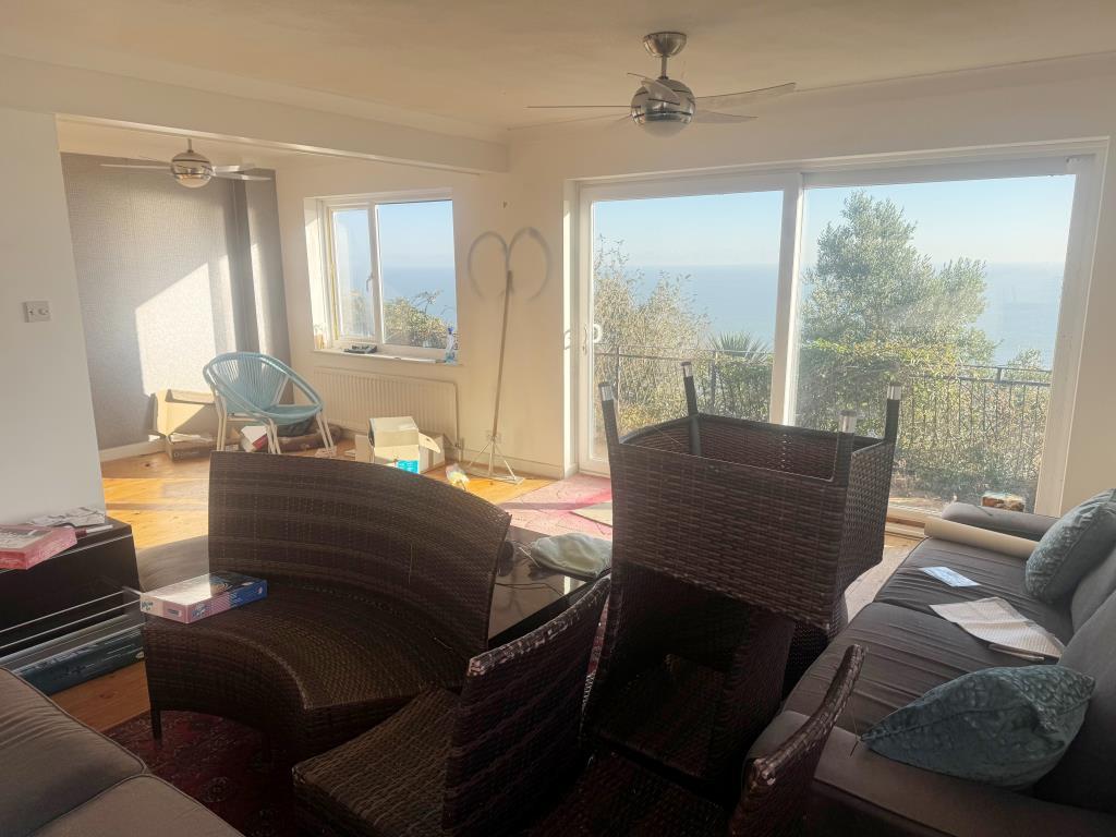 A view from the rear of the living room