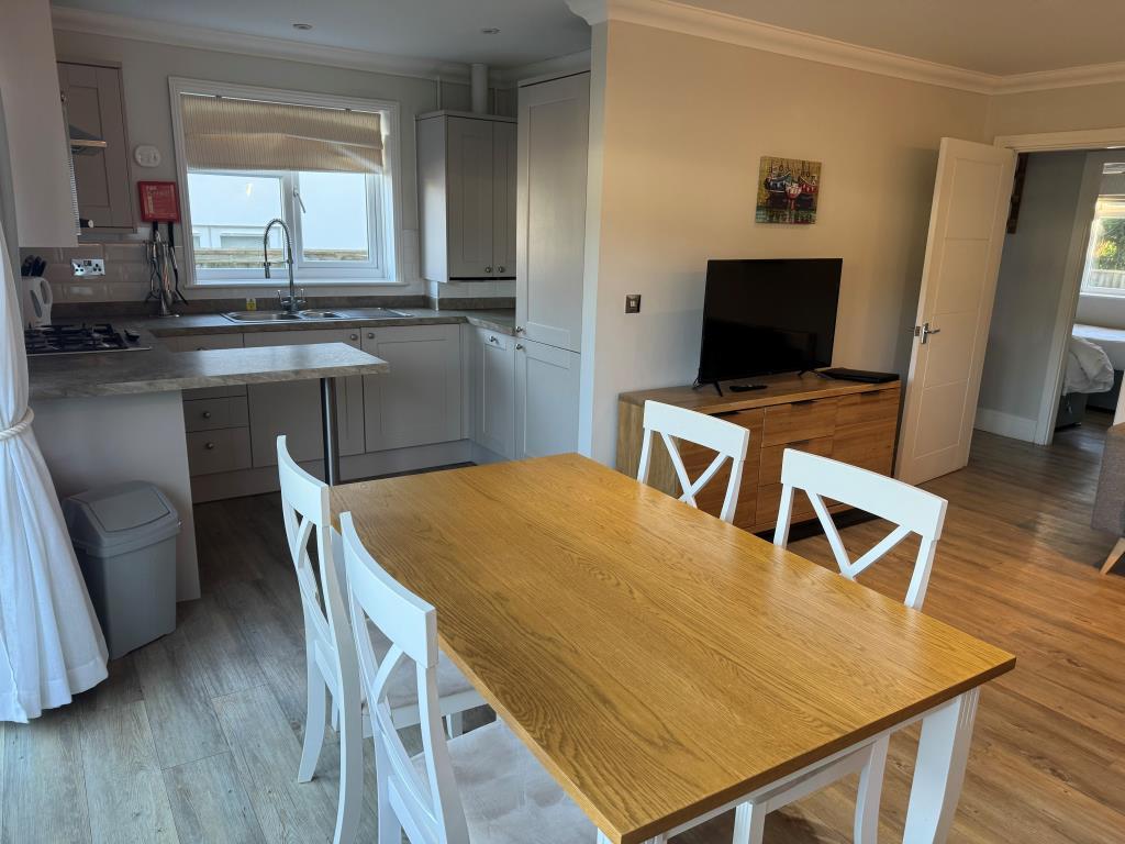The kitchen and dining area