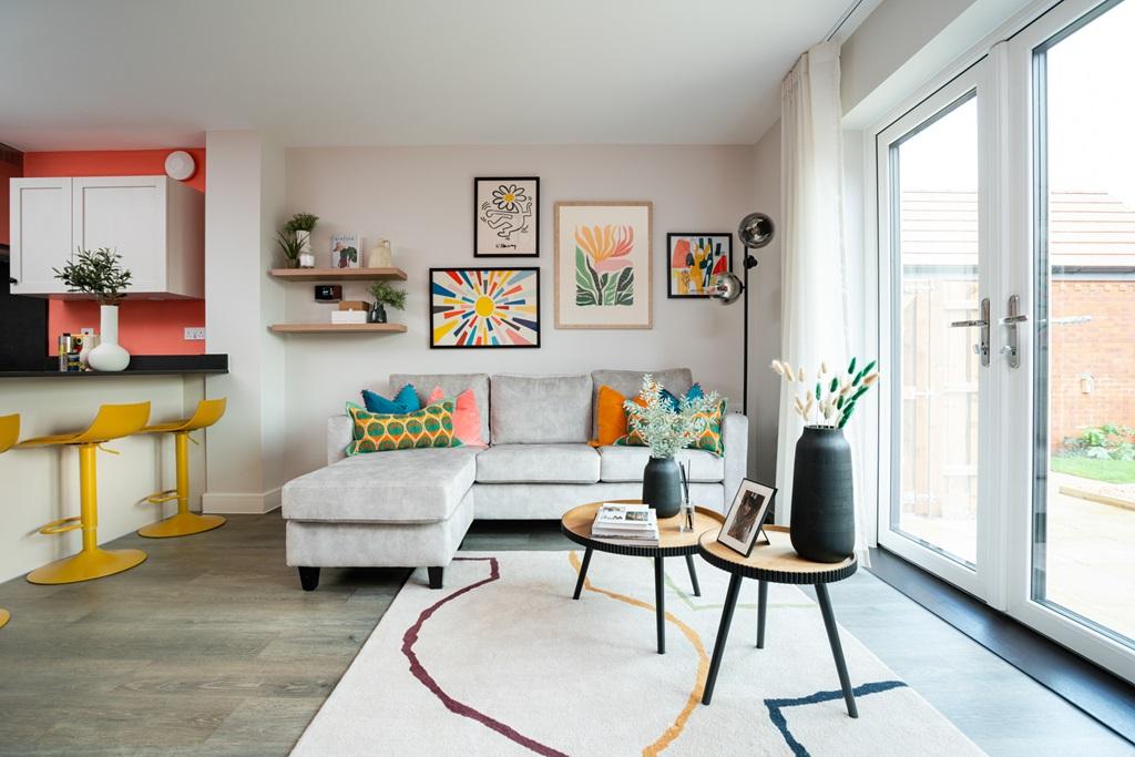 With patio doors leading to the garden