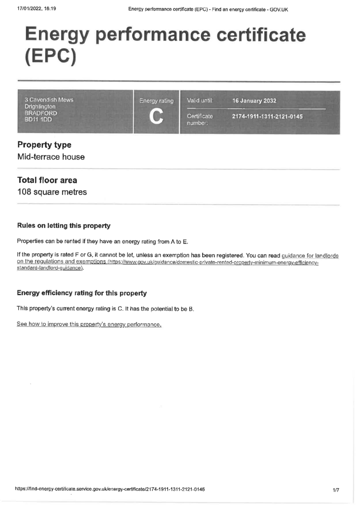 EPC Certificate