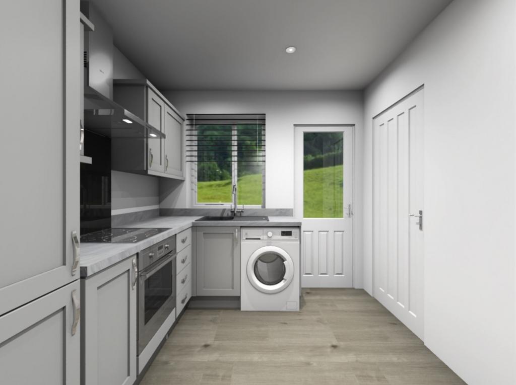 Kitchen layout CGI