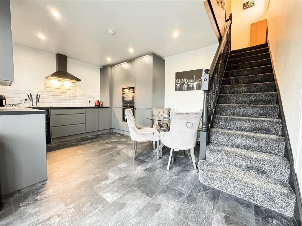 Stairs down to lower floor