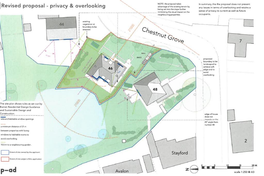 PLANS SHOWING DETACHED HOUSE & THE NEW HOUSE: