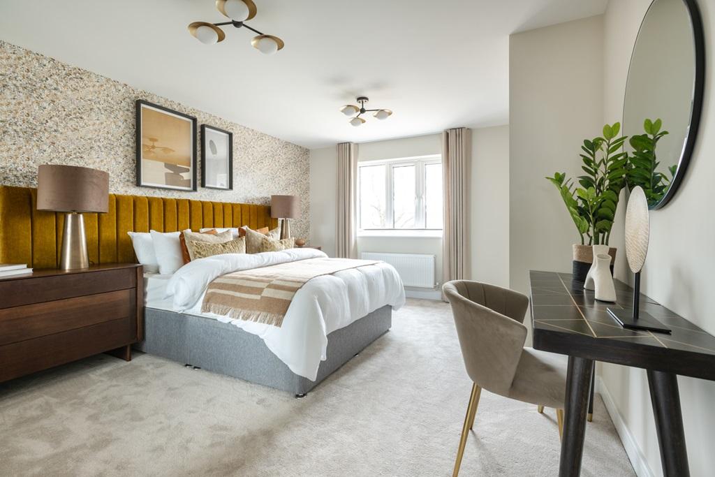 King size bedroom with space for storage