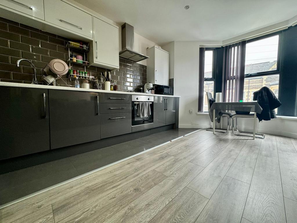 Open plan kitchen and living area