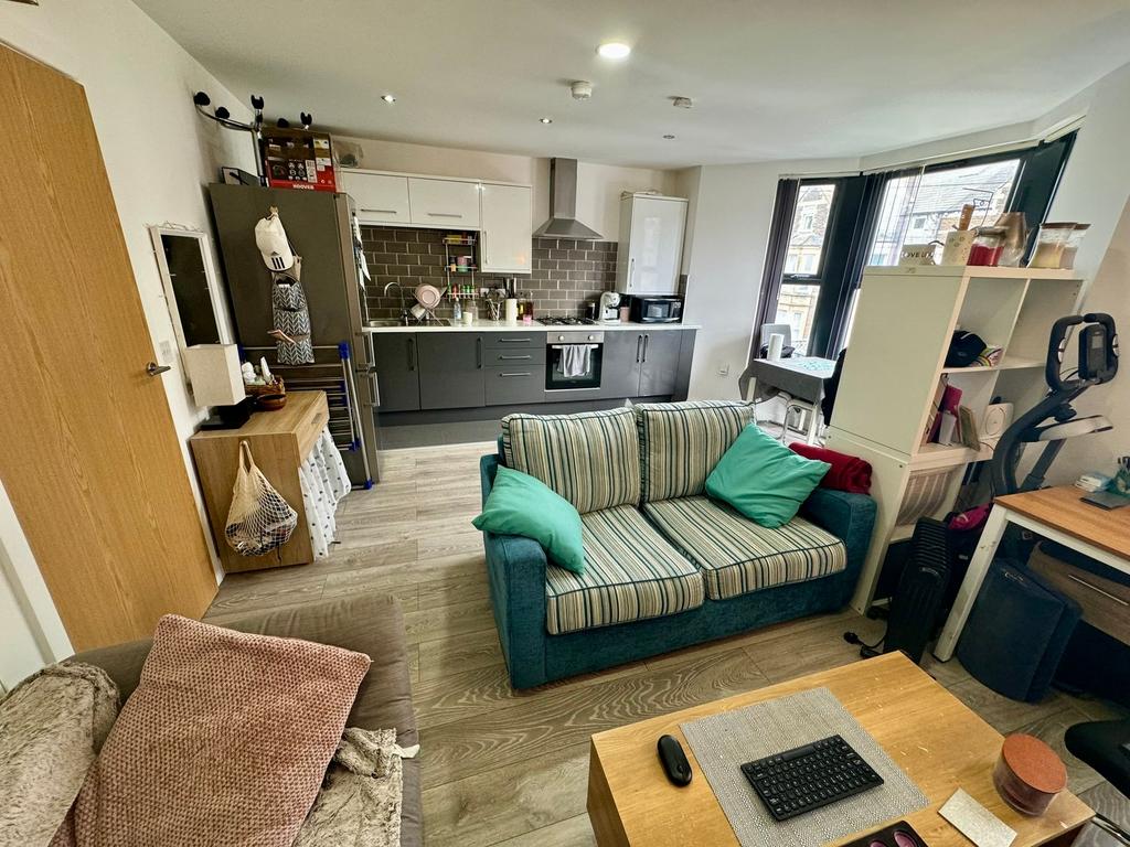 Open plan kitchen and living area