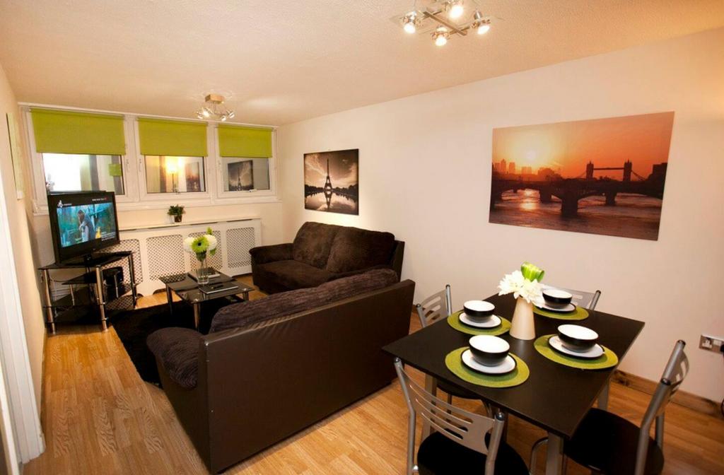 A stylish and spacious modern living room, perf...