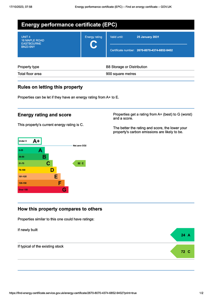 EPC Certificate