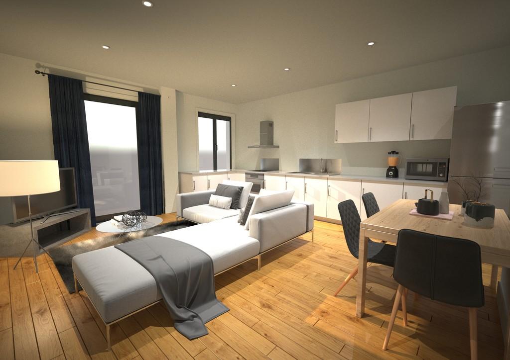 Kitchen and living area image