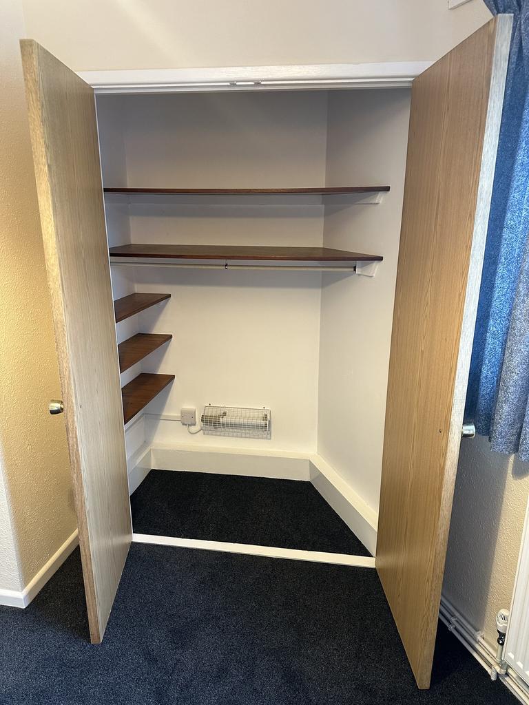 A tidy and organized small storage area, perfec...