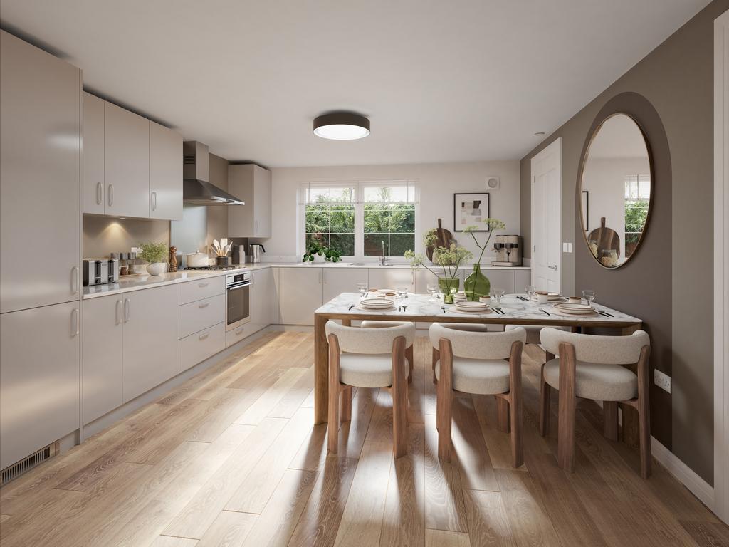 Internal CGI of the ellbridge kitchen/diner