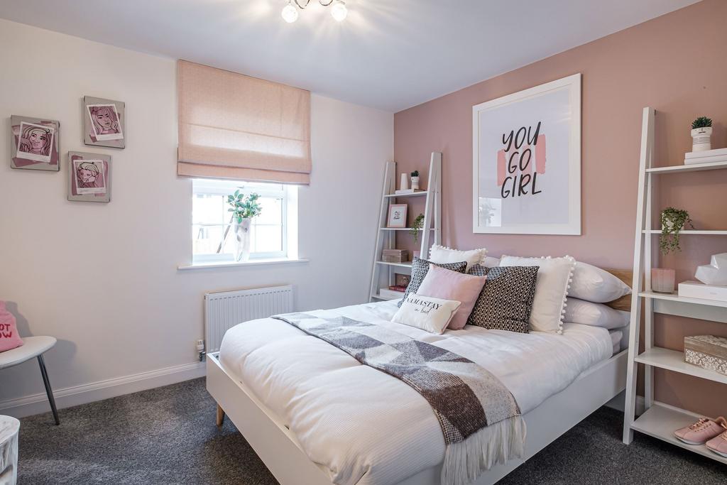 Hurst child's double bedroom with pink decor