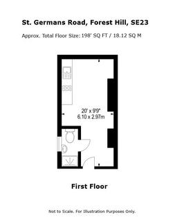 Studio to rent, St. German's Road, Forest Hill, SE23