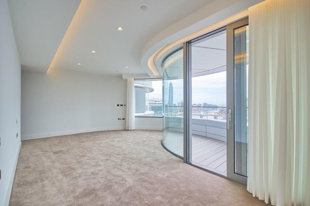 MASTER BEDROOM with RIVER THAMES VIEWS UP STREAM