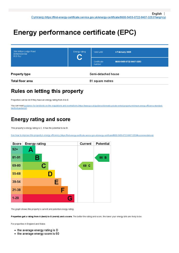EPC Certificate
