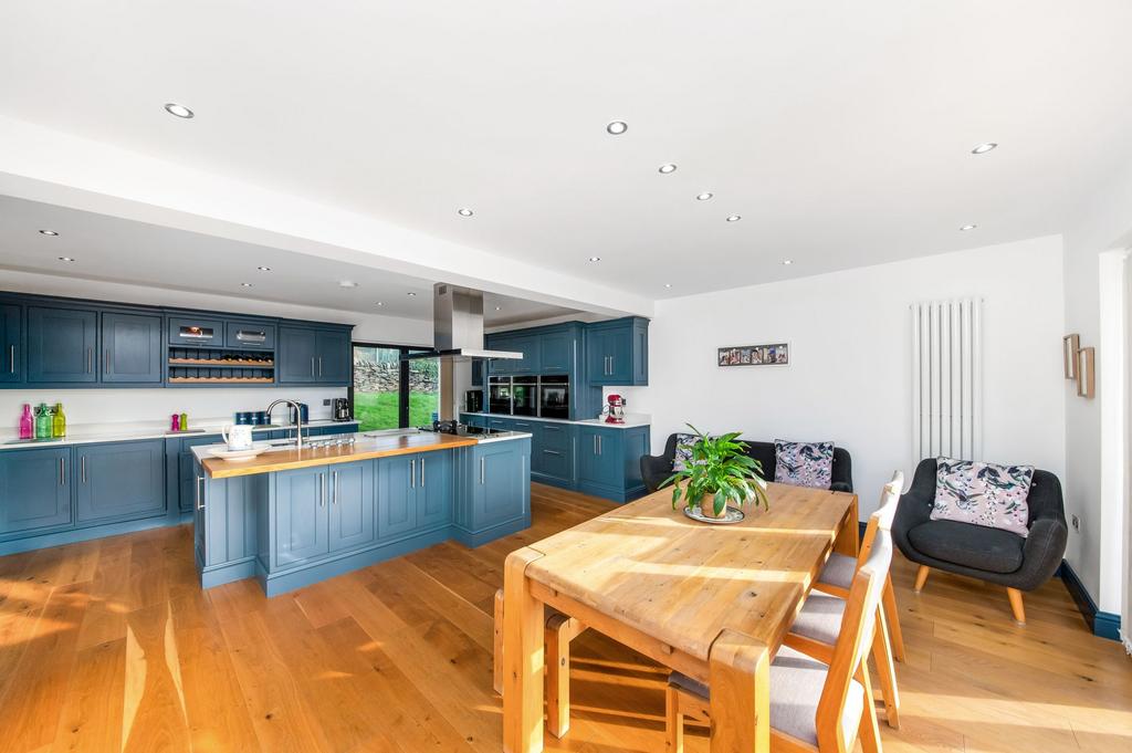 Open plan dining kitchen and family room