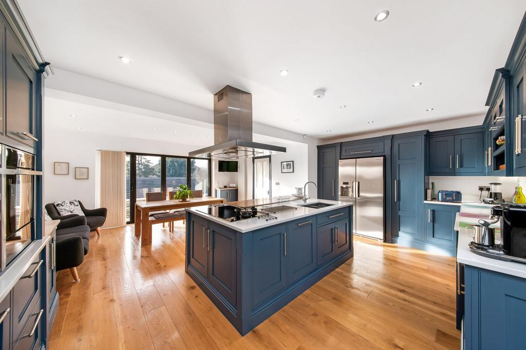 Open plan dining kitchen and family room