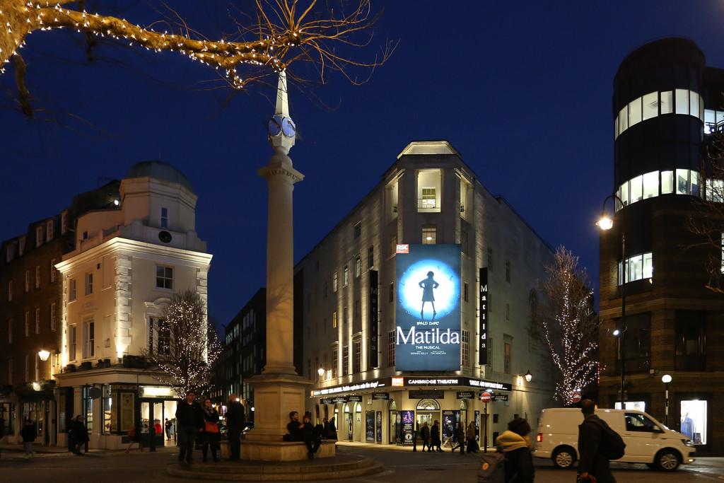 Seven Dials at night
