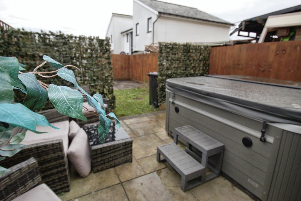 Patio and hot tub