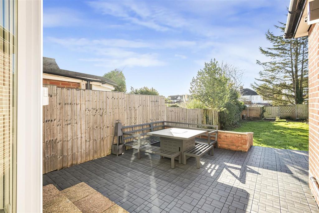 Large paved patio area: