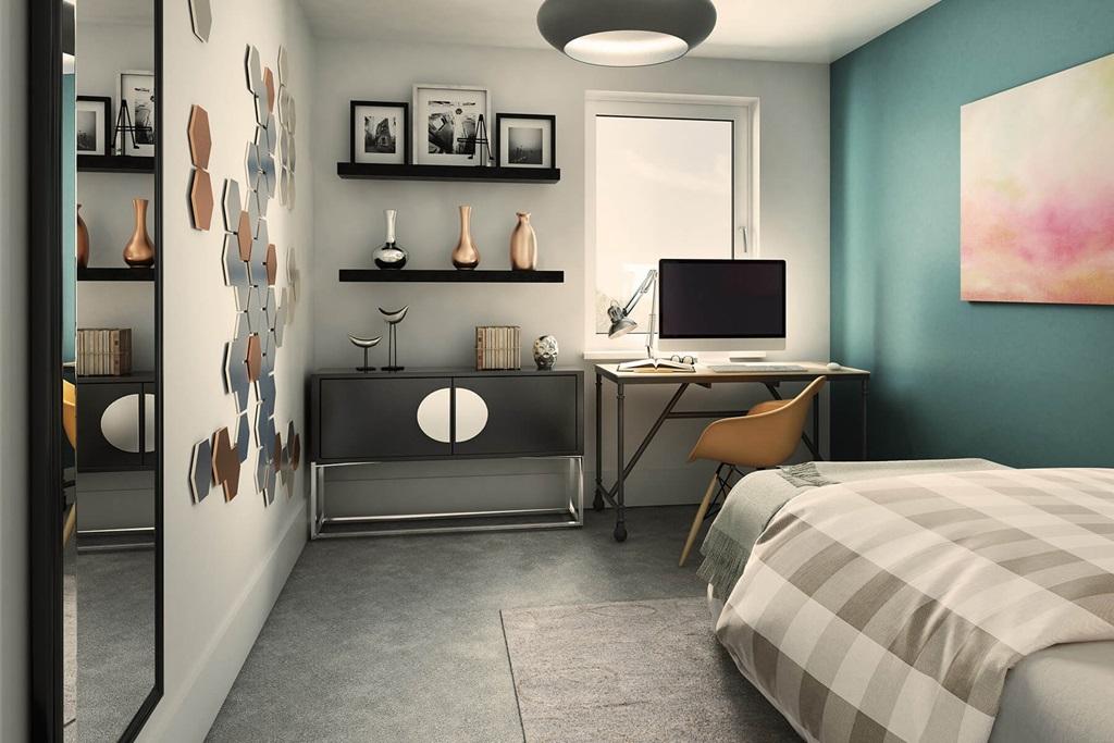 A spacious second bedroom that you could even...