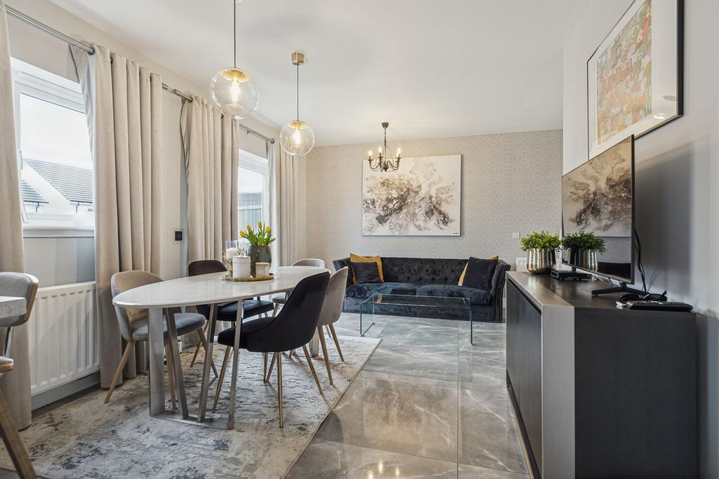 Open plan living dining room