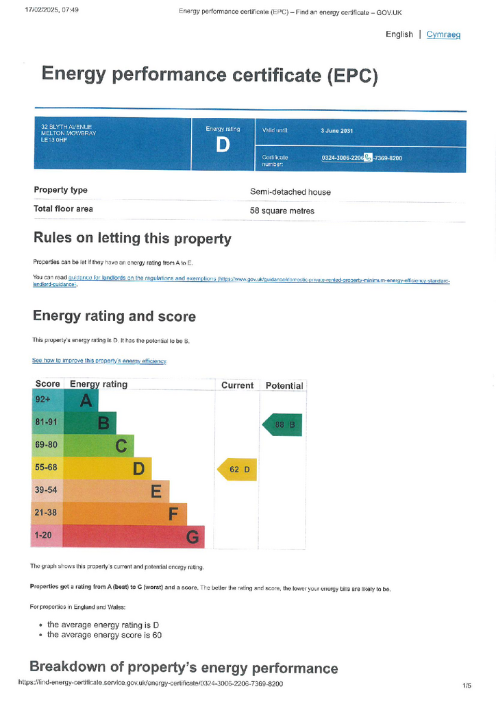EPC Certificate