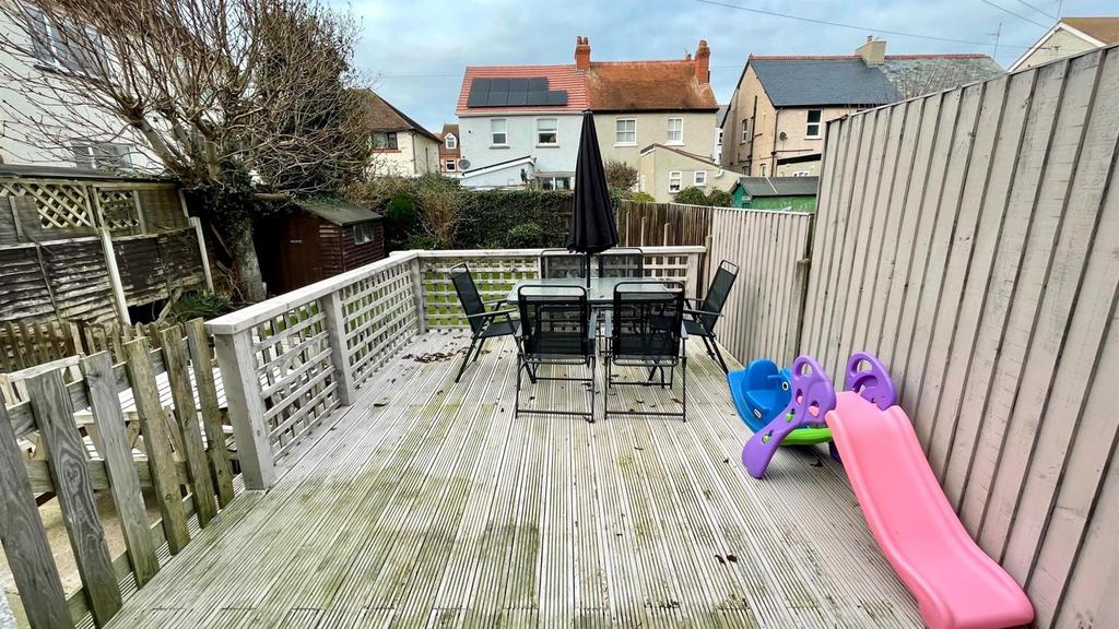 Raised decked rear garden